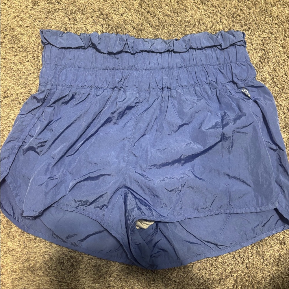 Free People Blue Athletic Shorts with Elastic Waistband